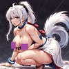 Hentai Anime Manga White Hair With Tail Nude Female 5x7 Print in Protective Case (AN2)