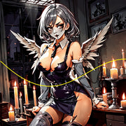 D&D Fantasy Hentai Anime Manga Evil Winged Princess 5x7 Print in Hard Sleeve (AN9a)