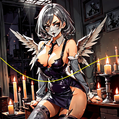 D&D Fantasy Hentai Anime Manga Evil Winged Princess 5x7 Print in Hard Sleeve (AN9a)
