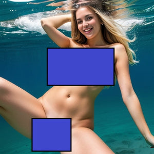 Beautiful Underwater Blonde Female Model Shoot 5x7 Print in Hard Protective Case (P83)