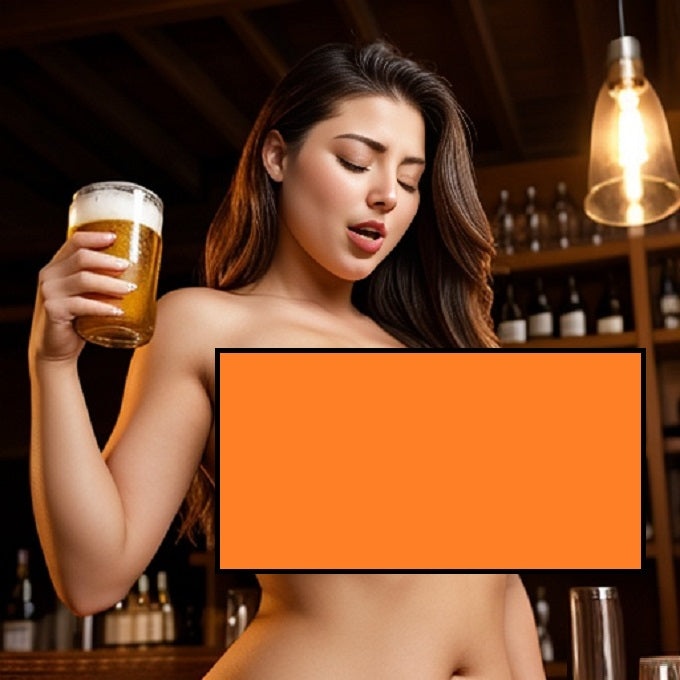 Beautiful Beer Drinking Female Model Shoot 5x7 Print in Hard Protective Case (P84)