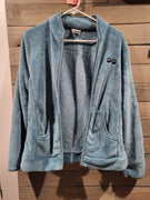 Vintage Animal Rescue Site Turqouise Plush Large Paw Print Polyester Jacket