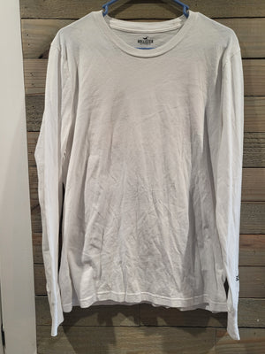 Hollister California Medium White Long Sleeves Shirt Surf Design