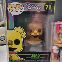 2022 Funko Pop Disney Nightmare Before Christmas #71 Blacklight Zero With Case