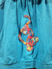 Vintage Baby Phat XL Flowery Blue Short Sleeves Hooded Jacket with POP Zipper