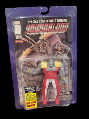 1995 Justoys Youngblood Image Rob Liefeld Sealed Badrock Bend-Ems Figure w/Comic