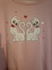 Vintage 1990's Hampshire Studio Pink Love Heart Cats Long Sleeve Petite XL Shirt