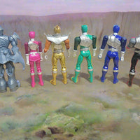 2015 Power Rangers Dino Supercharge 6 Figures Gold Pink Black Green Blue Wrench