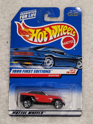 1999 Hot Wheels First Editions #17/26 Red Jeepster 5 Spoke Wheels #922 NEW