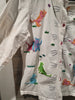 Vintage Michael Simon Light White Medium Embroidered Cats and Whiskers Long Sleeves