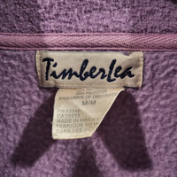 Vintage Timberlea Purple Embroidered Paw Print Button Down Sweater Jacket Plush