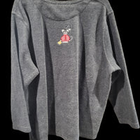 Vintage Avalon Plus 1x Gray Cat & Mouse Themed Long Sleeves Plush Sweatshirt