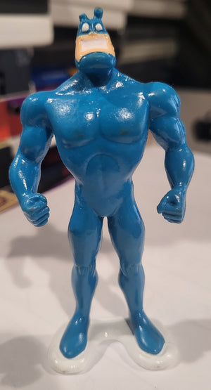 1994 Bandai The Tick 3" Figure With Base / Cake Topper - Broken Antennas