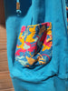 Vintage Baby Phat XL Flowery Blue Short Sleeves Hooded Jacket with POP Zipper