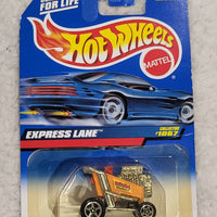 1998 Hot Wheels Express Lane Floyd's Market Orange Motorized Shopping Cart #1067