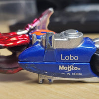 2007 Maisto Lobo 1:64 Blue Voodoo Skull Die-Cast Series XIII Motorcycle w/Case