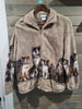 Vintage Blair Cat Themed Fleece Zippered Medium Unisex Sweater Jacket