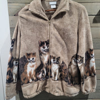 Vintage Blair Cat Themed Fleece Zippered Medium Unisex Sweater Jacket