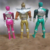 2015 Power Rangers Dino Supercharge 6 Figures Gold Pink Black Green Blue Wrench
