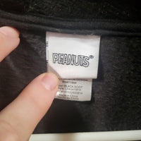 Women's Peanuts Fleece Button Up Embroidered Black Soot XL (16/18) Shacket EX
