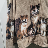Vintage Blair Cat Themed Fleece Zippered Medium Unisex Sweater Jacket