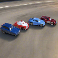 Disney Pixar Cars Movie Set Of 4 Diecast Metal Cars Mattel 1:55 Lenticular Eyes