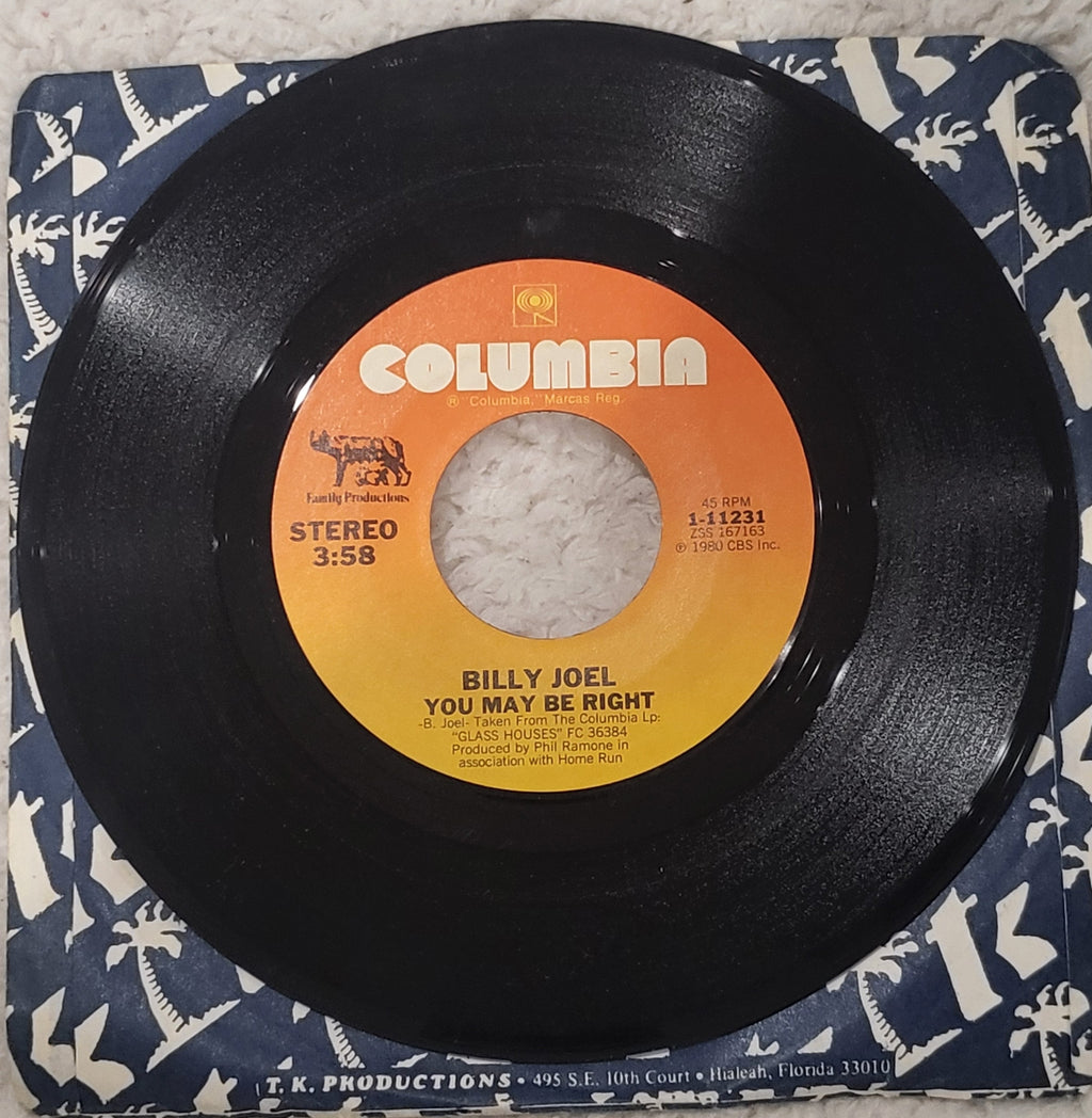 Billy Joel You May Be Right / Close To The Borderline 45rpm Record 1980 Rock Pop