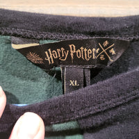 Official Harry Potter Hogwarts Long Sleeves Green & Black XL Shirt with Embroidered Patch