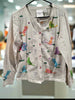 Vintage Michael Simon Light White Medium Embroidered Cats and Whiskers Long Sleeves