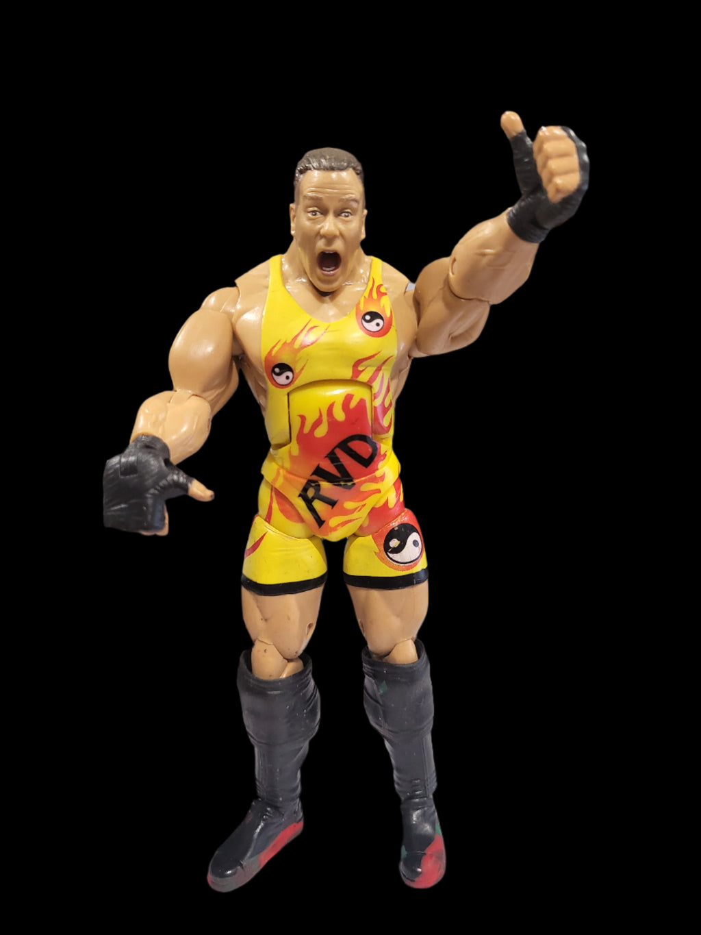 2005 WWE Jakks Deluxe Aggression Rob Van Dam RVD Wrestling Figure Painted Boots