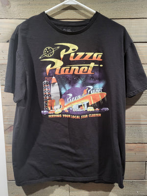 Disney Pixar Toy Story Pizza Planet Black XL (46/48) Retro Style T-Shirt
