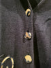 Mandal Bay Womens Petite Button Up Cardigan Sweater Black Leopard Cat Print Small