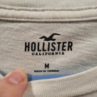 Hollister California Medium White Long Sleeves Shirt Surf Design