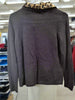 Mandal Bay Womens Petite Button Up Cardigan Sweater Black Leopard Cat Print Small