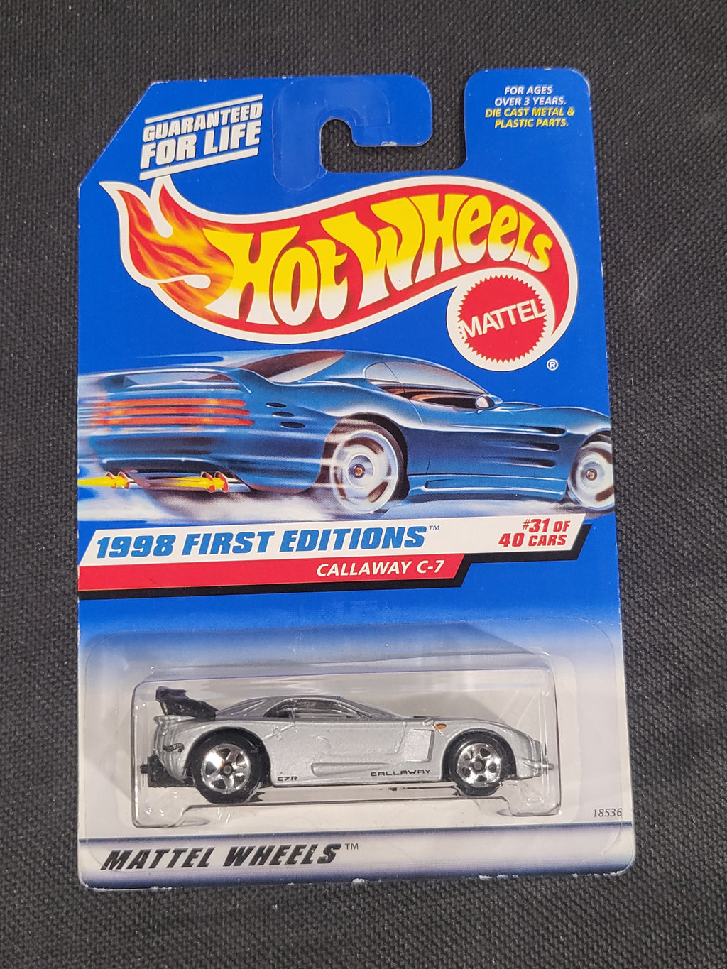 1998 Hot Wheels First Editions #31/40 Silver Callaway C-7 #677 Sealed Die-Cast Car