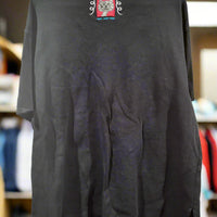 Vintage 80s Bechamel Patchwork Cat Lady XL Womens Black Cotton T-Shirt