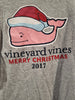 Vineyard Vines Gray Merry Christmas 2017 Holiday Themed Medium Long Sleeves Shirt