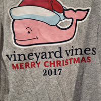 Vineyard Vines Gray Merry Christmas 2017 Holiday Themed Medium Long Sleeves Shirt