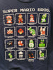Super Mario Bros Blue Pixel Grid Characters Table Design XL Unisex Gamers T-Shirt