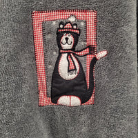 Vintage Avalon Plus 1x Gray Cat & Mouse Themed Long Sleeves Plush Sweatshirt