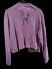 Vintage Viva City USA Purple Cat Themed Small Cotton Jacket Sweater With Pockets