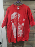 Vintage 1990's Fruit of the Loom Lofteez XL Unisex Red Purina Animal Cat / Dog T-Shirt