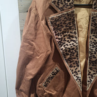 Vintage 1995 Christine Phillipe Brown Medium Leopard Jacket With Shoulder Pads