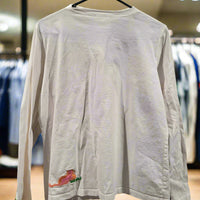 Vintage Michael Simon Light White Medium Embroidered Cats and Whiskers Long Sleeves