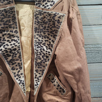 Vintage 1995 Christine Phillipe Brown Medium Leopard Jacket With Shoulder Pads