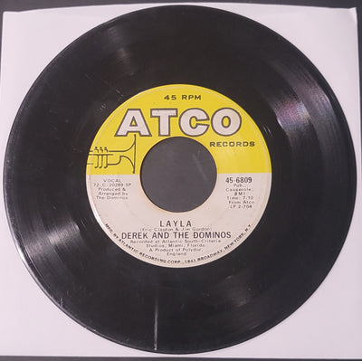Derek and the Dominos Layla / I Am Yours 45rpm ATCO Record Eric Clapton 1972 EX