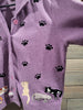 Vintage Timberlea Purple Embroidered Paw Print Button Down Sweater Jacket Plush