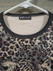 Wet Seal Petite Small Tiger Print Sparkles Brown/Beige Long Sleeve Shirt