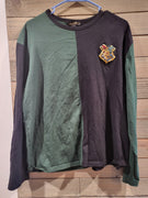 Official Harry Potter Hogwarts Long Sleeves Green & Black XL Shirt with Embroidered Patch