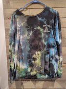 Ron Jon Volcom Tie Dye Long Sleeves Medium Hawaiian Surfer Shirt